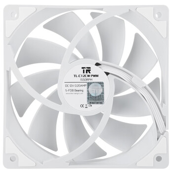 利民（thermalright）TL-C12CW 白色12cm入门级风压扇 经典磁稳S-FDB轴承  4PIN串接PWM接头 1550转速