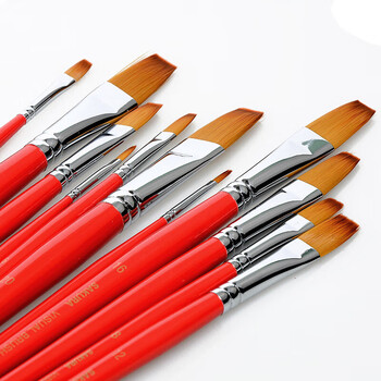 【全网低价】樱花(SAKURA)尼龙水彩画笔平头套装水粉画油画丙烯颜料美术画笔学生初学者美术专用VB28101-6P美术写生