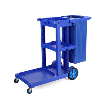 超宝  D-11-1 多功能清洁手推车灰色带盖酒店物业保洁收纳车清包车