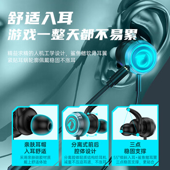 智国者游戏耳机有线电竞专用听声辨位type-c入耳式台式电脑2026最新款麦克风二合一hifi三角洲笔记本吃鸡