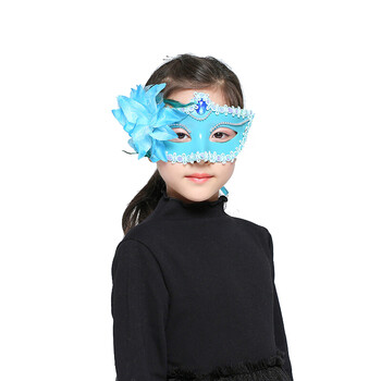 男女半脸儿童公主派对发光恐怖道具批发 白雪公主面具(蓝色2个的几耨