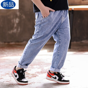 6765迪士尼60170斤夏天穿的胖大童男童牛仔裤春装新款加肥加大