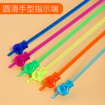 离草【教师专用】离草 指读棒儿童教鞭小手指棒教棒指挥棒指读笔点读阅读棒教师老师家教 透明混色6只