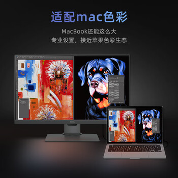 明基（BenQ）PD2705Q 27英寸2K HDR专业设计 Type-C65W反向充电 KVM高效分屏/100%sRGB色域电脑显示器