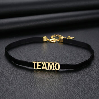 西班牙语我爱你项圈女颈带颈链短款锁骨链脖圈潮项链饰品脖链 西班牙语我爱你 颈链 图片价格品牌报价 京东