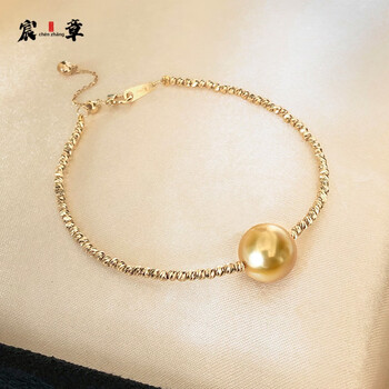 珠宝首饰>珍珠>珍珠手链>宸章>宸章爆闪氛围感天然南洋浓金珍珠单珠