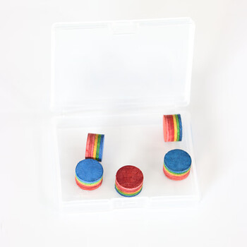 捍升台球杆皮头 多层彩虹皮头桌球杆皮头美式台球杆黑八皮头13mm 5粒