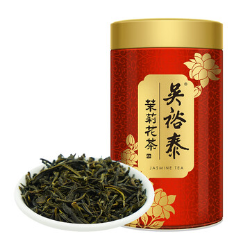 吴裕泰茉莉花茶 茉莉小鲜罐 浓香型特种100g 六窨含芽鲜爽 罐装