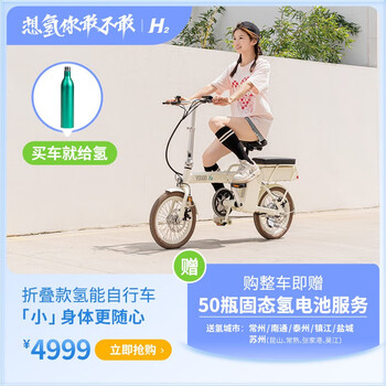 永安行(youon)折叠氢能氢气自行车超轻氢燃料电池脚踏助力车成人-不含