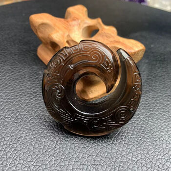 千古檀冰种黑曜石时来运转吊坠男护身符扭转乾坤项链转运挂件男女款