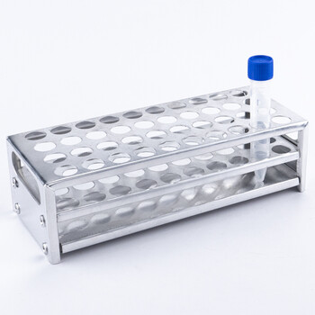 海斯迪克 HKCX-13 铝制试管架 实验室多功能离心管架 试管展示放置架 40孔-孔径22.5mm 