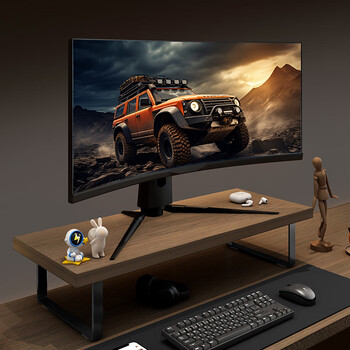 ATSCORE显示器增高架 电脑支架增高架 显示器支架 台式电脑桌支架 笔记本支架 桌面底座 胡桃棕