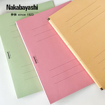 Nakabayashi仲林纸质文件夹A4/B5可拆卸收纳册背幅可调大容量文件收纳资料册文具办公用品 A4 绿色加大-1000张