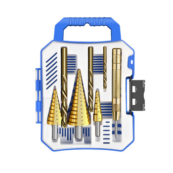 保联不锈钢宝塔钻套装麻花钻头含钴开孔器金属阶梯钻套装合金扩孔钻头