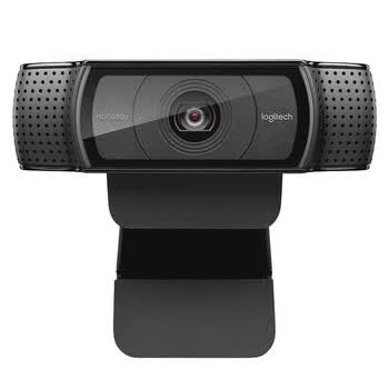 罗技C920e 企业级内置麦克风高清网络自动对焦摄像头 适用网课、企业视频会议、电话、教育、直播等 黑