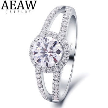AEAW Jewelry培育钻石戒指18K金人工人造合成钻戒显大女戒 IGI/80分/D/VVS2/3EX/N
