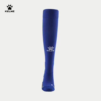 卡尔美（KELME）长筒足球袜防滑纱厚底高筒专业足球比赛训练精英运动袜 彩蓝 L