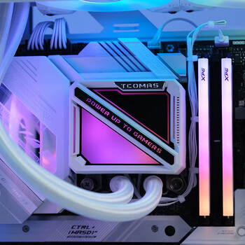 TCOMAS钛钽SJ-A090 240白色 一体式CPU水冷散热器 大冷头加厚冷排风扇ARGB光效 支持intel/AMD