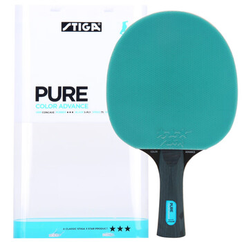 斯帝卡STIGA斯蒂卡 彩色乒乓球拍胶皮横拍单拍3星 兵乓球拍 蓝色长柄