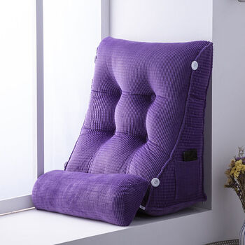 床头靠垫大靠背孕妇喂奶老人护腰护颈床上靠枕沙发飘窗三角靠垫紫色