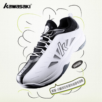 川崎（KAWASAKI）羽毛球鞋男女款减震耐磨运动鞋熊猫B3327白色/黑色 39