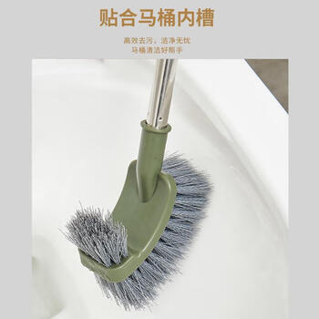 品喻（PINYU）马桶刷无死角不锈钢加长柄壁挂洗厕所神器卫生间蹲厕软毛洁厕刷