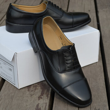 释延振尉用皮革男女三接头皮鞋三节头保安军迷鞋商务办公演出鞋牛皮