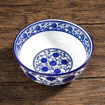 欧艺格青花瓷面碗商用牛肉拉面碗烩面复古中式粥汤碗家用陶瓷韩式拌面