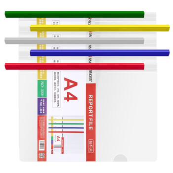 浩立信(LISON)10只A4彩色透明抽杆 文件夹 强夹力拉杆夹 简历报告夹 资料夹 5色装3001款 浩立信(LISON)10只A4彩色透明抽杆 文件夹 强夹力拉杆夹 简历报告夹 资料夹 5色装3001款