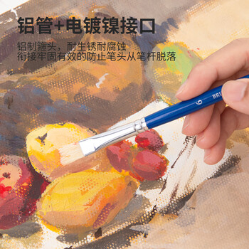 得力（deli）猪鬃水粉画笔6支装弹性佳油画厚画法美术颜料画笔学生初学者美术专用73922