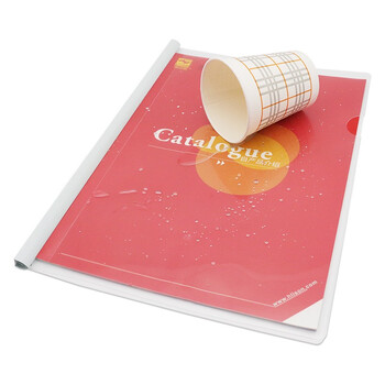 浩立信(LISON)10只A4透明抽杆 文件夹 强夹力拉杆夹 简历报告夹 资料夹 白色装3001款