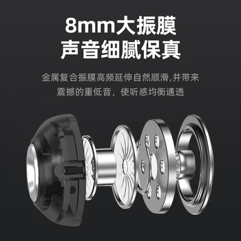 纽曼（Newmine）XL07有线入耳式手机耳机睡眠音乐耳机睡觉专用侧睡不压耳隔音适用vivo华为小米安卓电脑 黑色