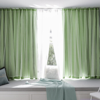 网红魔术贴窗帘免打孔安装遮光简易粘贴式自粘卧室小飘窗2020新款顾致