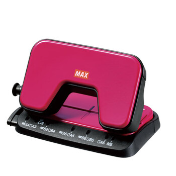 MAX美克司（MAX）多功能两孔打孔器 省力办公文件档案圆孔打孔机12张/60g）DP-15T 粉红色