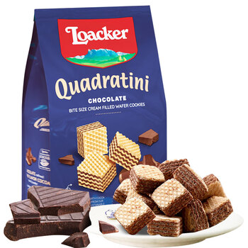 意大利loacker莱家进口威化饼干榛子巧克力香草夹心125g小吃零食