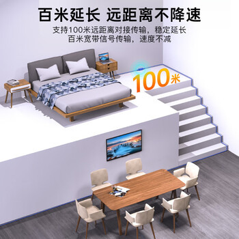 秋叶原（CHOSEAL）网线对接头 千兆网络延长连接器 RJ45网口直通水晶头双通头转接 5/6/7类网线通用接口 1个 QS9077