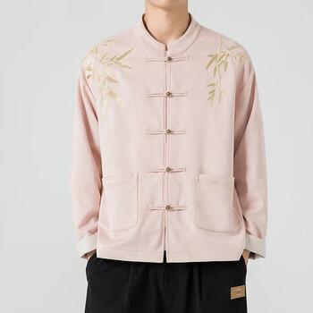 系鹿xarizmas中式唐装拼接撞色外套中国风秋冬新款中国风唐装竹叶刺绣