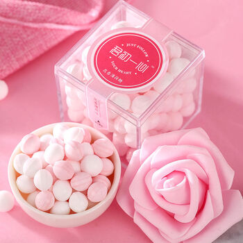 接吻糖玫瑰香体糖约会糖持久薄荷糖口气清新体香糖果双色两盒