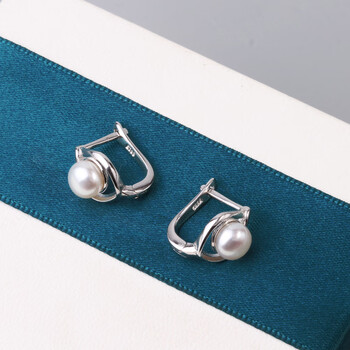 bepositive珍珠耳扣925银淡水耳钉女简约日常精致小耳环设计感感银