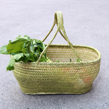 呦玖 竹篮手提篮子菜篮子竹编家用竹筐鸡蛋手提篮子水果篮买菜筐厨房