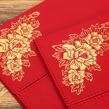 洧宜 三折页荣誉证书A4员工高档证书任命书毕业证书外壳奖状获奖证书 皮制款【5本装+10页内芯】红色 