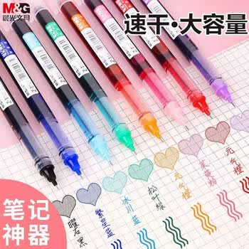 晨光（M&G）ARPM2002E中性笔 速干直液式走珠笔全针管签字笔0.5mm书写笔办公文具学生考试用品紫色12支/盒 6盒起订