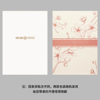 英雄（HERO）钢笔    850粉色樱花礼盒 女士商务签字办公生日礼物墨水套装 F尖