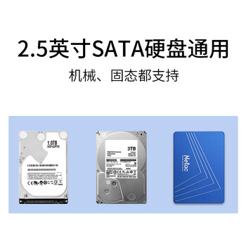 朗科（Netac）移动硬盘盒2.5英寸USB3.0 SATA串口笔记本台式外置壳固态机械ssd硬盘WH11 USB款
