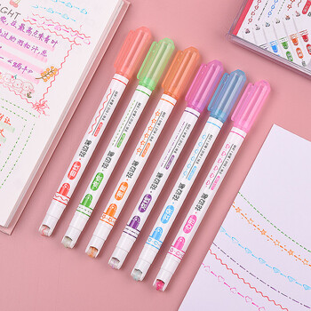 金万年6色花型轮廓笔曲线笔荧光笔压花笔标记笔学生用记号花边手抄报花边带彩色手账装饰笔  G-0546