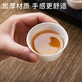 星坊一次性功夫茶杯60ml小茶杯高档耐热品茗茶杯100只+杯架