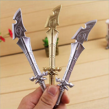 左一仁复古兵器武器中性笔创意文具学生水性笔可爱宝剑造型签字笔金银