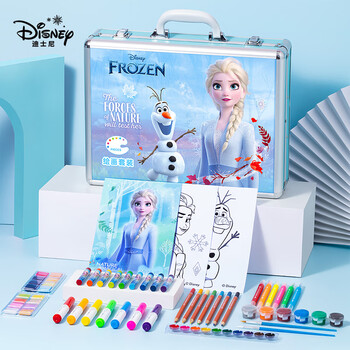 迪士尼（Disney）绘画礼盒160件女孩生日礼物儿童画画文具礼盒水彩笔小学生玩具 艾莎公主大BOX魔法箱