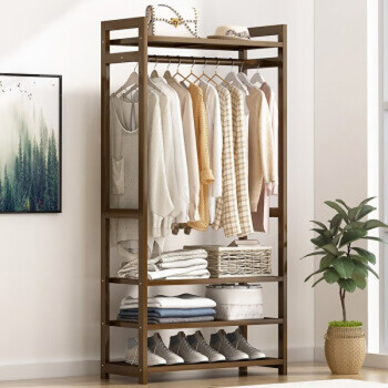 豆乐奇简易衣柜多层衣柜组装衣橱现代简约储物收纳置茶色70加粗加固