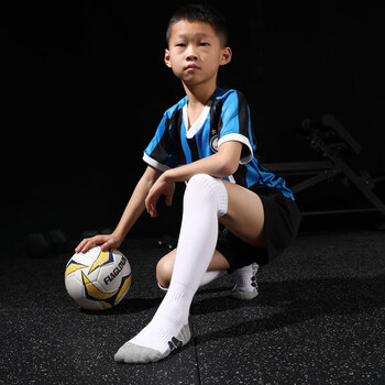 足球袜儿童青少年防滑男童过膝长筒透气夏季薄款训练袜白色s适合3335